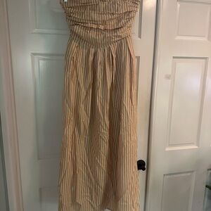 Together yellow and White Striped Dress